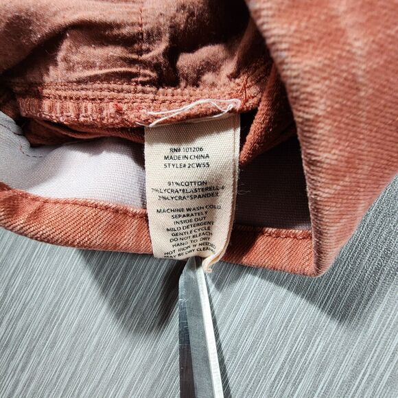 Soft Surroundings Pull On Jeans L Rusty Red Straight High Rise Comfort Waist - Picture 5 of 12
